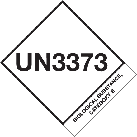 4 x 4 <span class='fraction'>3/4</span>" - "UN3373 Biological Substance Category B" Labels