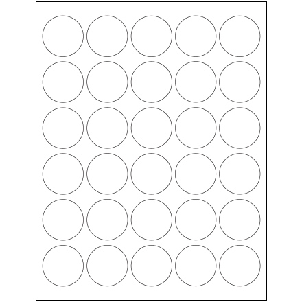 1 <span class='fraction'>1/2</span>" White Circle Laser Labels